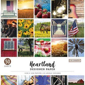 HEARTLAND 25 DESIGN PAPER 12 X 12 50 SHEETS NEW